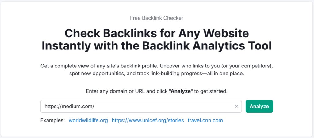 semrush Backlink Analytics Tool