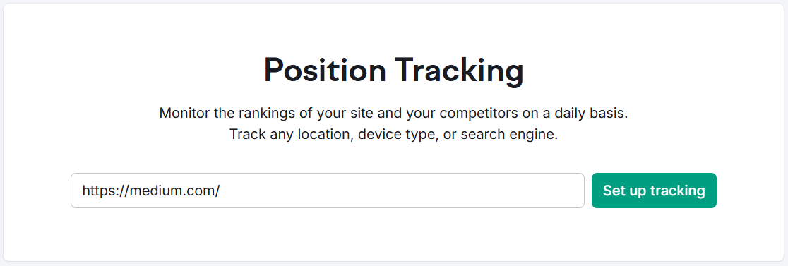 Semrush Position Tracking