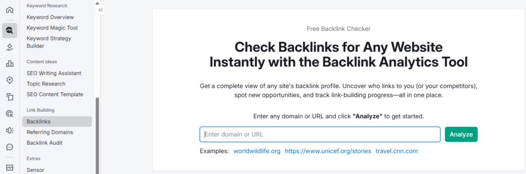 Backlink Analytics Tool