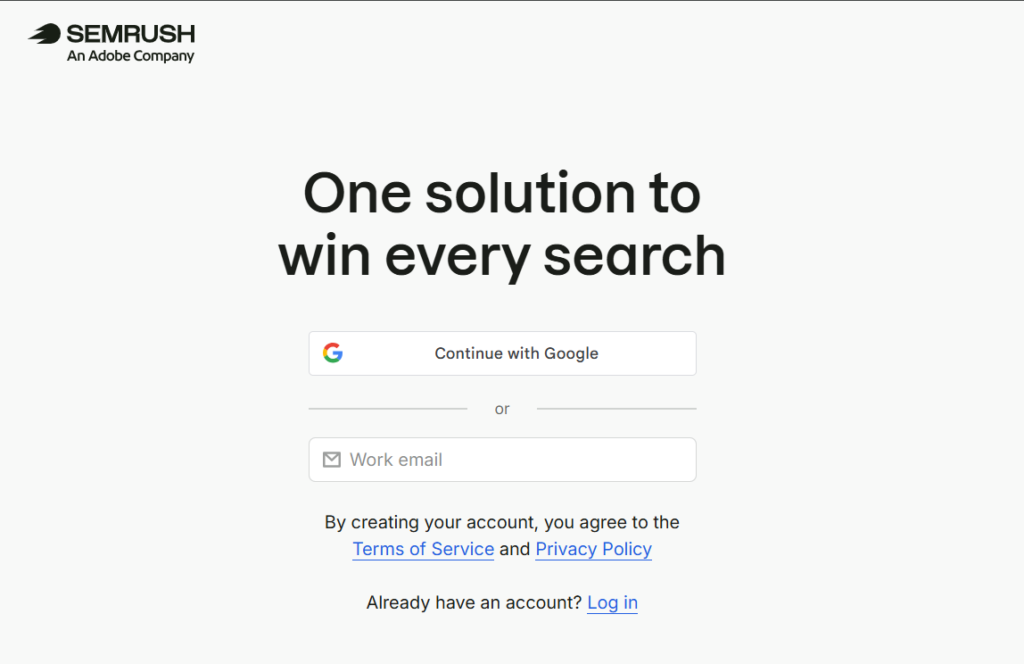 Create your account with your email