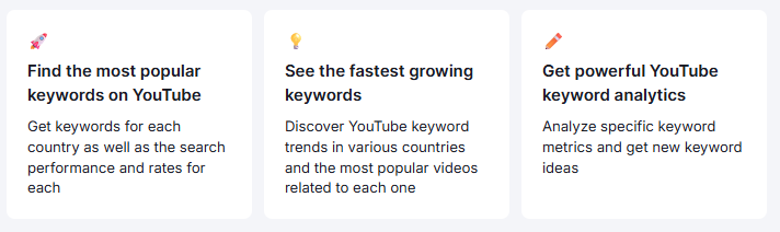 Keyword Analytics for YouTube Key Features