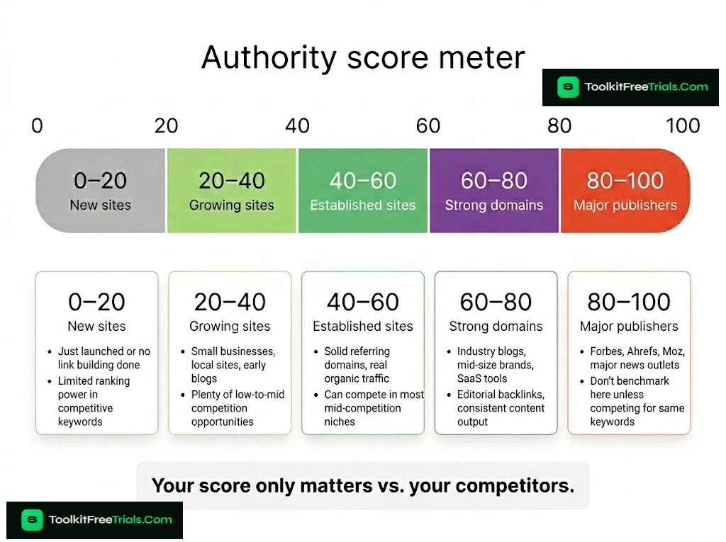 Semrush Authority Score chart