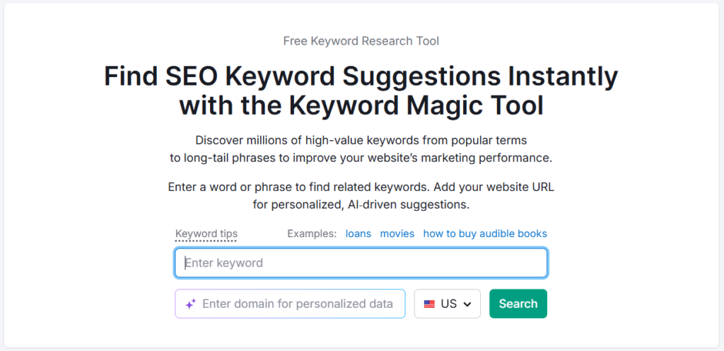Semrush Keyword Gap