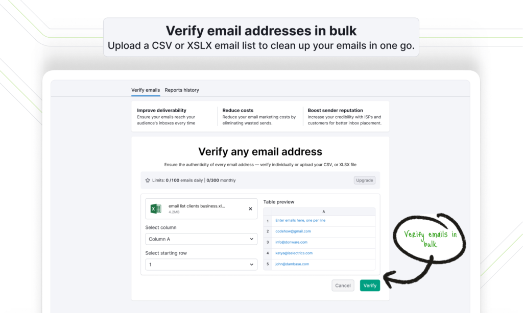 semrush Email Verifier Upload a file